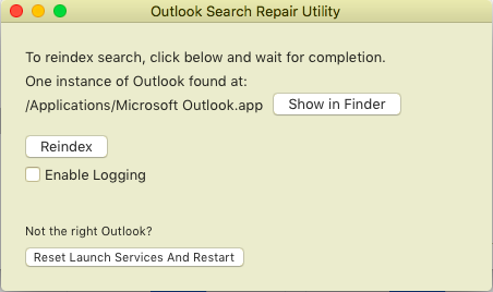 search feature not working in outlook for mac 2011
